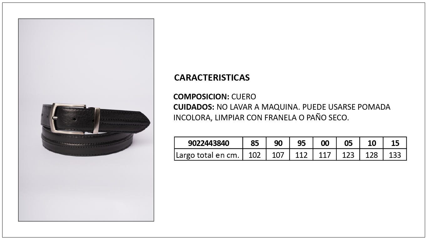 Tabla de Medidas Cinturones Britches